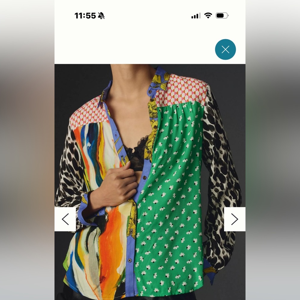 Maeve Colorful Patchwork Blouse - image 2